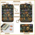 bolimoss Bookshelf Lanyard Wallet for Women Teacher, Goth Skull Leathe RFID Small Keychain Wallet Credit Card Holder