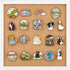 BENECREAT Pin Board Square Cork Board, 0.8inch Thick Wall Mounted for Brooch Storage, Office Home Decor