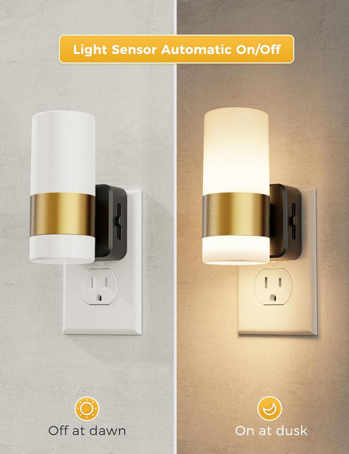 Dimmable 2 Pack, 0-100 3000K L LOHAS LED Night Light Dusk to Dawn Sensor, Support Lumen Brightness Ajdustable, Soft