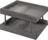 MyGift 2-Tier Rustic Gray Wood Paper File Organizer, In and Out Tray for Office Desktop Document Holder Rack