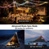 3 1 19 30s 32.8 TOHETO Camping String Lights, in Upgraded Retractable RGB Outdoor String Lights with Lighting Modes