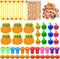Cinrobiye 122 Pcs Fall Pumpkins Party Favors, Thanksgiving Day School Stationery Set, Harvest Classrooms Reward Prizes