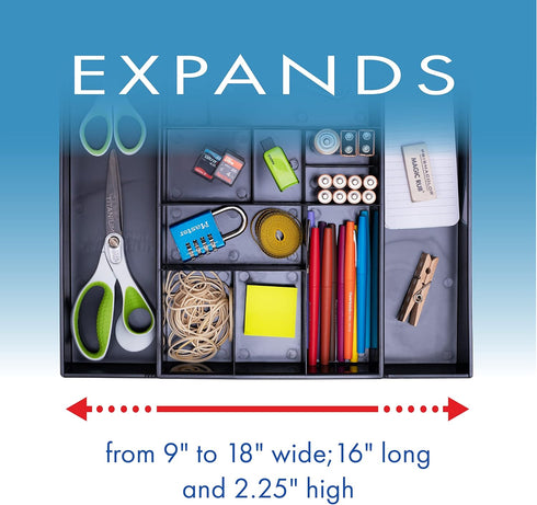 Expandable Office Drawer Desk Organizer, Dial Industries, Storage Tray