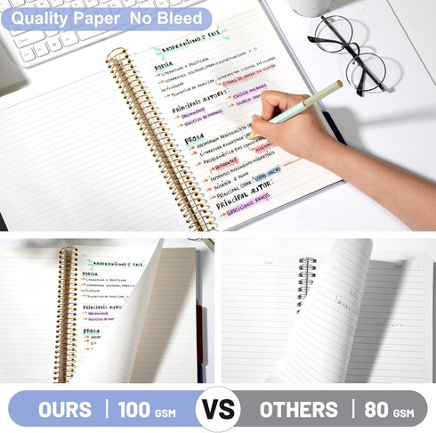 FLYING EAGLE College Ruled Spiral Notebook 8.5 X 11, 3 Subject Journal for Work and School