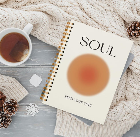 Aura Soul Inspirational Notebooks,Feed Your Soul Aesthetic Positive Spiritual Journal Notebooks,Journaling Notebooks for Women Teen Girls Friend,Hardcover Spiral Notebook 5.5x8.3