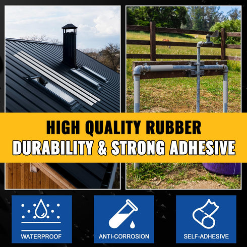 Aluminum Butyl Waterproof Tape - 6 Inch × 20 Feet, Aluminum Foil Butyl Sealing Tape for Outdoor Use and Repair
