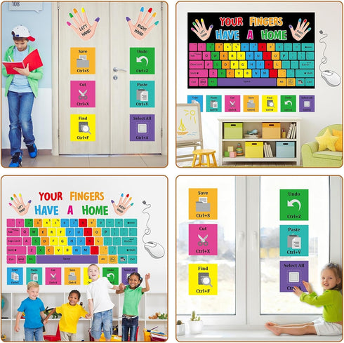 Set Computer Keyboard Bulletin Board Keyboard Shortcuts Bulletin Board Computer Lab Classroom Decorations Your Fingers