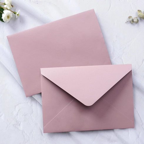 PONATIA 50 PCS/Pack A7 Envelopes - 5.25 x 7.5'' Shiny Dusty Rose for Wedding Invitations, Gift Cards
