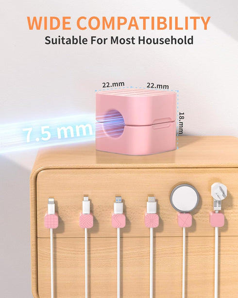 9Pack (1s Cable Organizer Clips, Magnetic Cable Holder Lock), XOVRAETH Strong Adhesive Wire Management for Desk