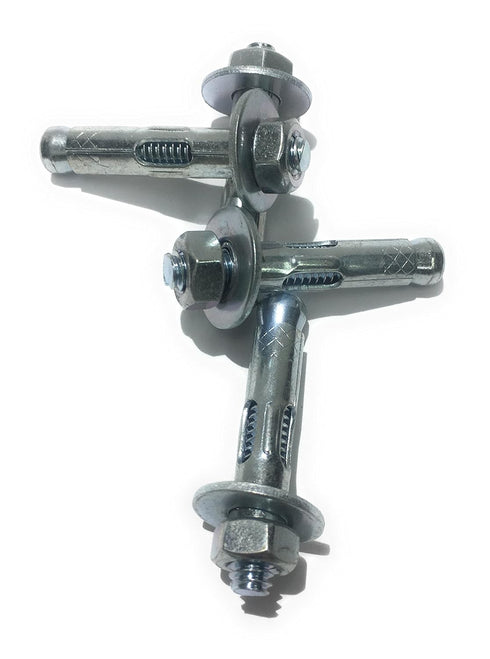 Sleeve Anchors with Nuts & Washers - Zinc Plated Steel, Hex Head, 5/16" x 1.5" Long (4 Pack)