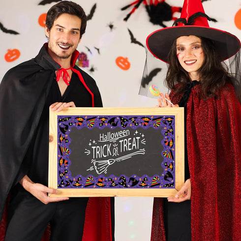 Whaline 69Ft Hocus Pocus Witch Bulletin Board Borders, 60Pcs Halloween Stickers for Classroom