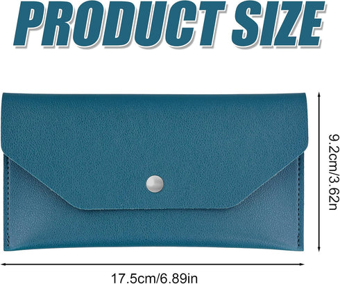 Leather Cash Envelope Wallet, Blue Cash Holder Wallet, Practical Reusable Money Organizer Pouch for Budget