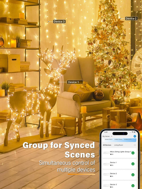 115FT 300 Dimmable BrizLabs Smart Christmas Lights, LED Fairy String Lights with App/Voice Control, Warm White