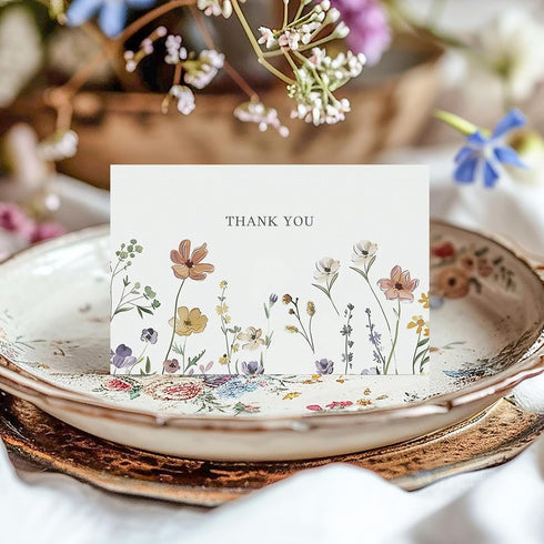 XXINMOH 102 PACK (4"x6") Floral Thank You Cards With Envelopes - Wildflower Blank Cards With Adhesive Envelopes