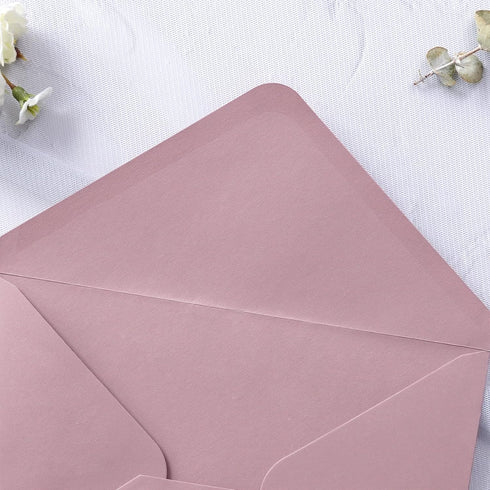 PONATIA 50 PCS/Pack A7 Envelopes - 5.25 x 7.5'' Shiny Dusty Rose for Wedding Invitations, Gift Cards