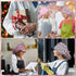 Jamntower 6 Pcs Satin Lined Scrub Caps Women Working Hat Surgical Nurse Cap Adjustable Tie Back Hats with Button