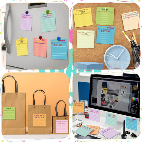 Yinder 24 Pcs Inspirational Sticky Notes, Cute Motivational Note Pad for Coworkers, Office Supplies 3 x 3''