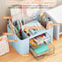 Pencil Pen Holder for Desk, 2 Drawer Organizer with 5 Compartments for Office Supplies