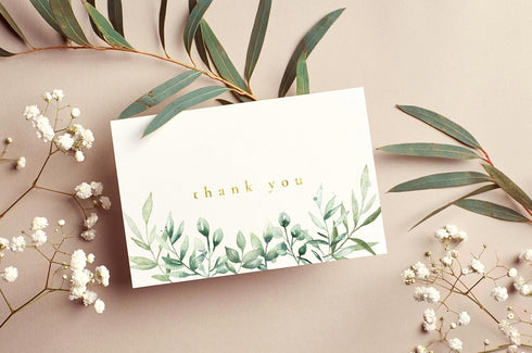 4x6 36-Pack) Gooji Golden Greenery Thank You Cards with Envelopes (Bulk | Wedding Thank You Cards, Bridal Shower Thank