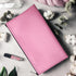Vinyl Zipper Bags Leatherette Small Compact Pink 11 x 6 inches, 1 Zippered Pouch