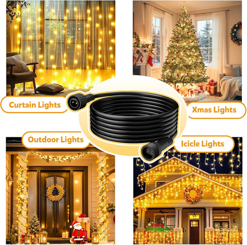 cshare 2 6.5 24 2 Size:8mm) Extension Cords for String Lights Inflatable Decorations, Pin FT AWG Outdoor Extension