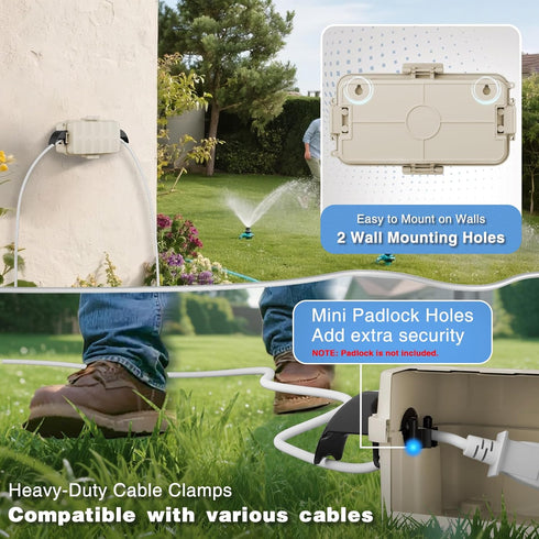 IP55 8.3 4.1 3.7 inch FLEMOON Outdoor Electrical Box Waterproof with Detachable Awning Covers, x x Weatherproof
