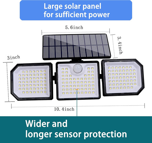 siarenomo Lights,2500LM 167 LightsIP65 Waterproof270Wide 3 Modes3 (2) Solar Outdoor LED Motion Sensor Outdoor Angle