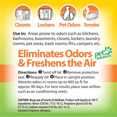 OdoBan Solid Odor Absorber Eliminator for Home, Citrus Scent, 14 Ounces Each, 6-Pack Yellow