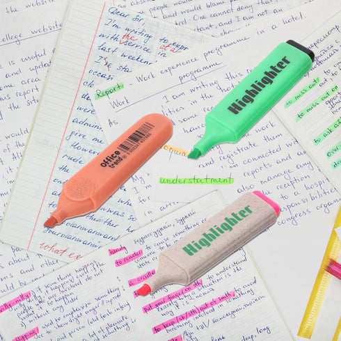 PATIKIL Highlighter Pen, 10 Pack Water Based Broad Tip Writing Marker Pens for Office Home Daily Use, Style 3, Purple