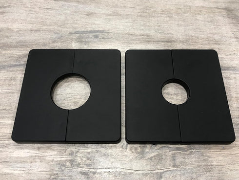 2 Pcs Wall Split Flange, ABS Square Self-Adhesive Escutcheon Plate for 1.3"/33mm Diameter Pipe