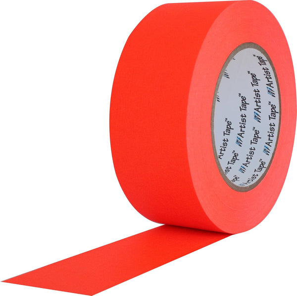 ProTapes Artist Tape Flatback Printable Paper Board or Console Tape, 60 yds Length x 1/2" Width, Fluorescent Orange