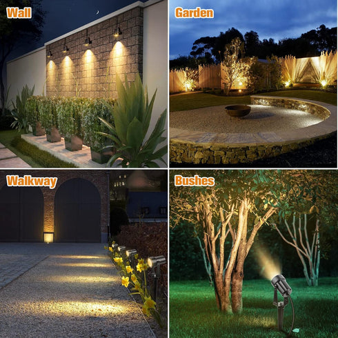 9.8ft IP65 White(1-in-1) APONUO Metal Solar Spot Lights Outdoor with Cable Solar Powered Landscape Lighting Low Voltage