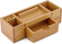 Bamboo Desk Organizer - Durable Wood with Drawers, Storage Compartments, Pen Holder, Phone Holder for Office