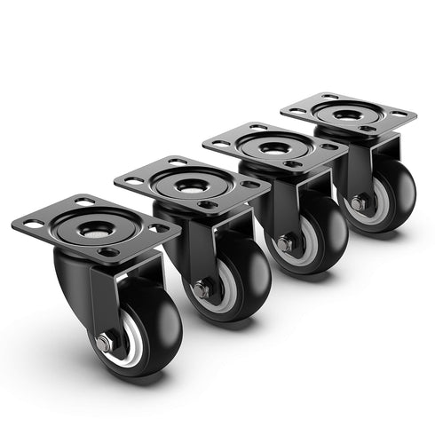 2 Inch Swivel Caster Wheels - Heavy Duty Casters Without Brake, Total Capacity 600lbs (Pack of 4)