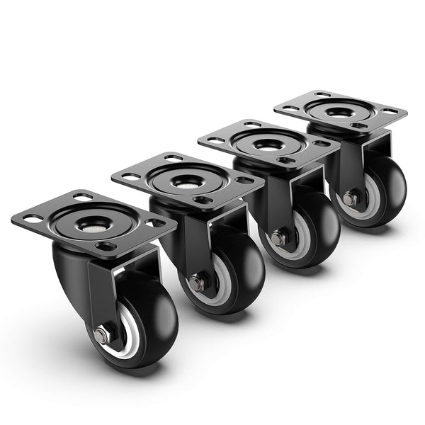 2 Inch Swivel Caster Wheels - Heavy Duty Casters Without Brake, Total Capacity 600lbs (Pack of 4)