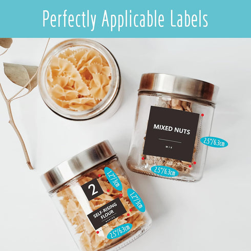 Hebayy 234 Minimalist Kitchen Food Labels, 216 Preprinted Stickers for Pantry Containers, Waterproof, No Residue