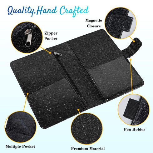 Server Book for Waitress-Leather Waitress Book Organizer with Zipper Pocket Cute Waiter Book Server Wallet