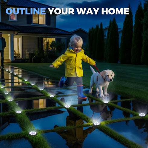 12 Pack SOLPEX Mini Solar Ground Lights, Solar Lights Outdoor Waterproof, Landscape Lighting for Garden Pathway