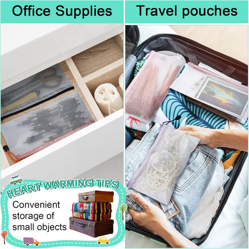 Harloon 150 Pack Bulk Pencil Pouch, 9.5 x 4.5 Inch Clear Mesh Zipper Cases for Office, Travel, Cosmetics, Toiletry Bags