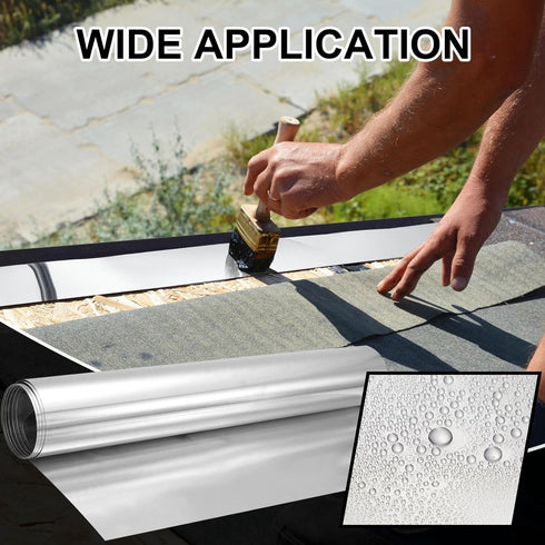 1 0.2 mm (20" 10') Therwen Roll Aluminum Flashing Roll Metal Aluminum Roof Panels Thickness Roof Flashing Strip