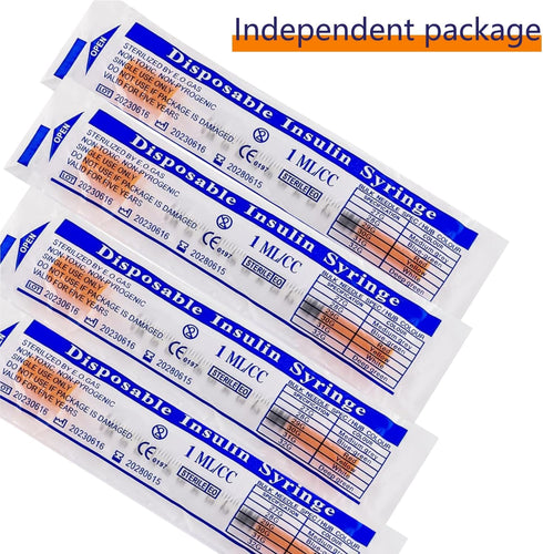 100 Pack 1/2 ml/cc 31Ga Lab Supplies, Individually Packaged