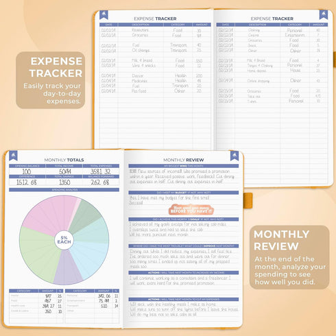 Clever Fox Budget Planner Premium Edition - Expense Tracker Notebook + 5 Cash Envelopes, A5 Hardcover