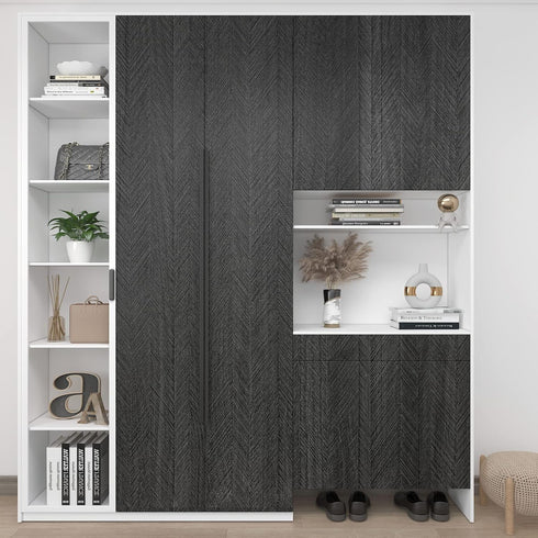 YENHOME 200"x17.7" Black Wood Contact Paper, Waterproof Peel and Stick Wallpaper for Countertops