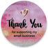 Thank You Stickers for Small Business – Watercolor Gold Foil Design – 1.5" Round, 400 Waterproof Labels/Roll – Modern