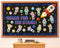 Outer Space Bulletin Board Set - Space Themed Classroom Decoration, Planet, Astronaut, Spacecraft DIY Photo Craft Cutout