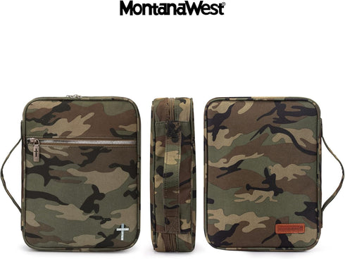 Montana West Bible Covers - Leather Bookmark Carrying Case for Women Men, Protective Church Bag with Zippered Pocket