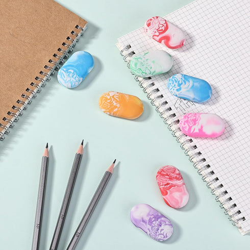 Mr. Pen 12 Pack Marble Pencil Erasers - Large Rubber Erasers for School, Erasers for Pencils, Mr. Pen Erasers