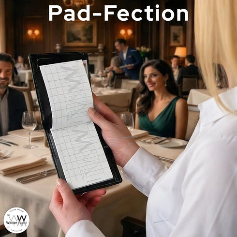 (3" 5") 12 50 Waiter Wallet Jr. Server Order Pads x Guest Check Pads, Sheets Each, Double-Sided, Stapled/Taped