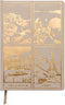DesignWorks Ink Suede Cover World Travel Journal Notebook, 192 Lined Pages, Gold Foil, 7.5" x 10"
