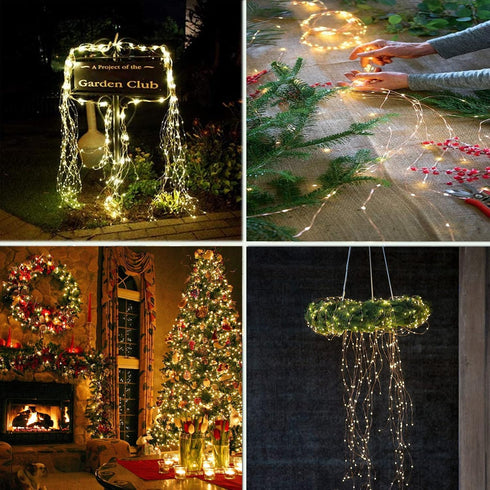 YITING 10 Strands 200 LEDs Solar Powered Twinkle Firefly Bunch Lights, 8 Modes Fairy String Lights for Outdoor